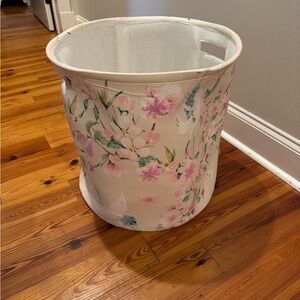 Floral Fabric Laundry Hamper - Pink & Green